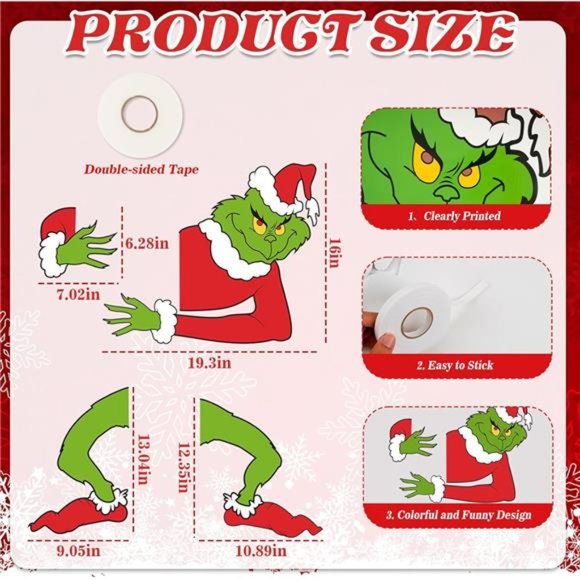 Funny Christmas Decorations for Tree  |  4pcs Xmas Tree Topper Christmas - Picture 2 of 7